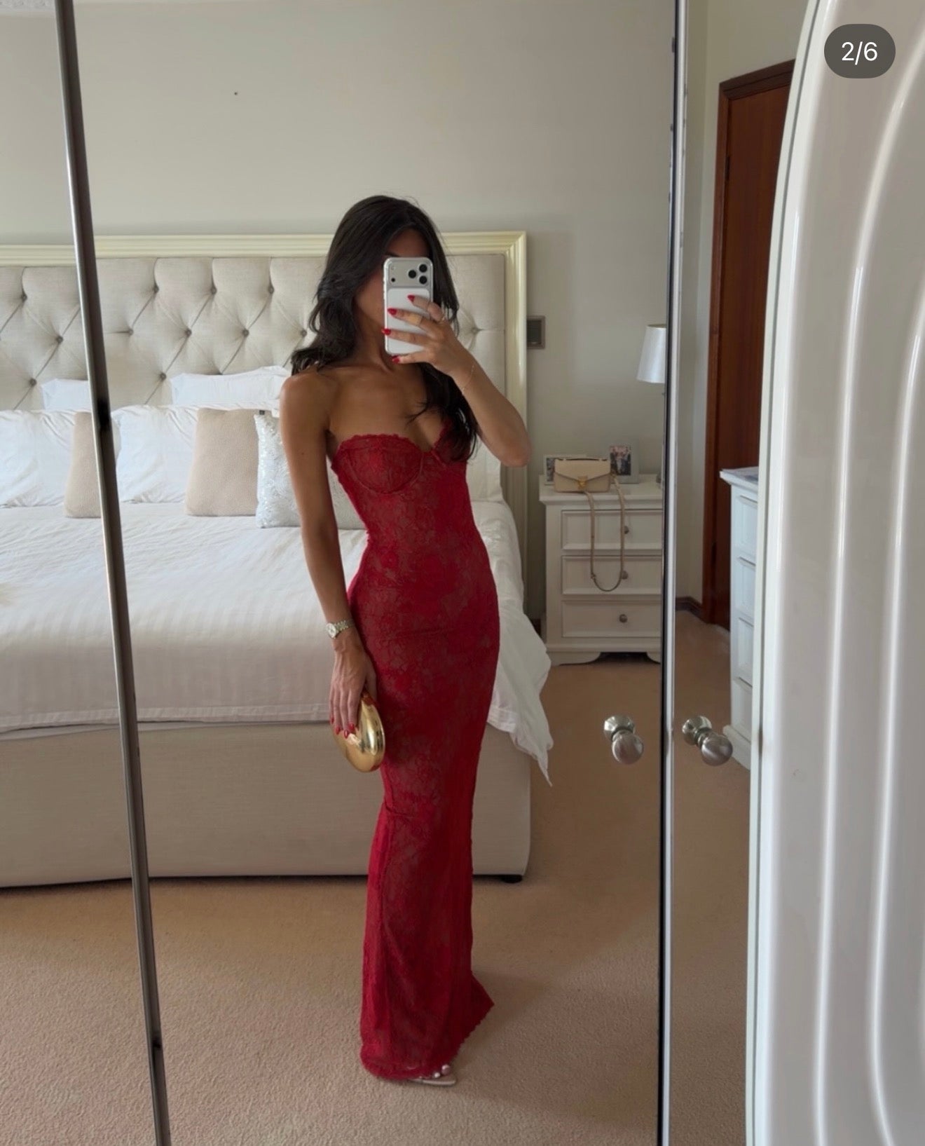 House of CB Red Lace Embroidered Maxi Dress House of CB Red Lace Embroidered Maxi Dress