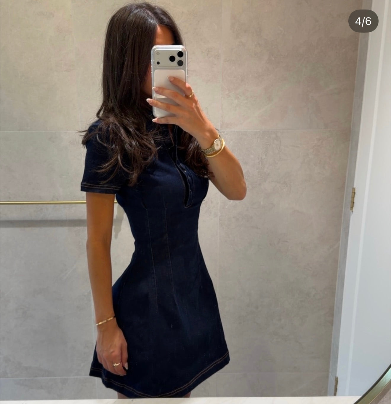 Odd Muse- The Ultimate Muse Denim Collared Mini Dress Blue