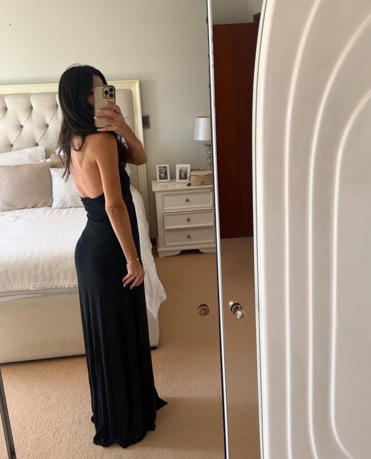 Misha Jennifer Cupro Maxi Dress Black