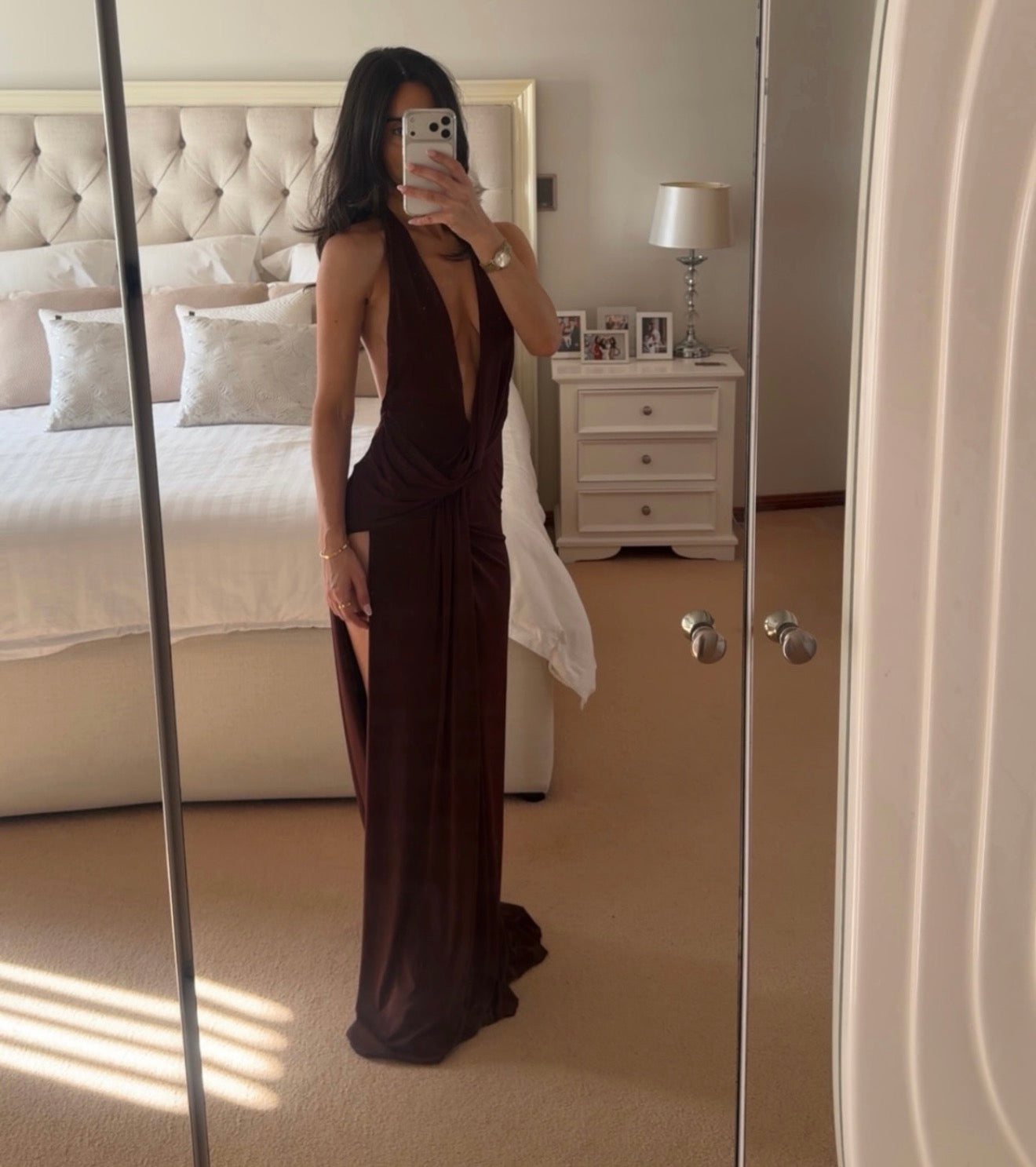 Natalie rolt Winona Gown in Espresso