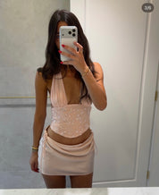 Natalie Rolt Bronte Top and Evelyn Mini Skirt in Pink