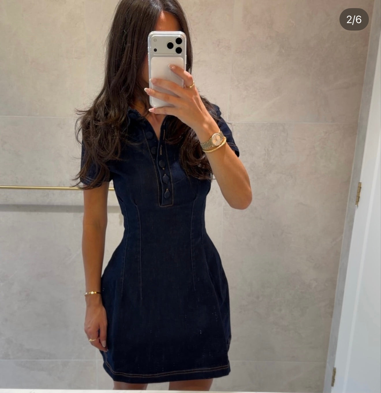 Odd Muse- The Ultimate Muse Denim Collared Mini Dress Blue