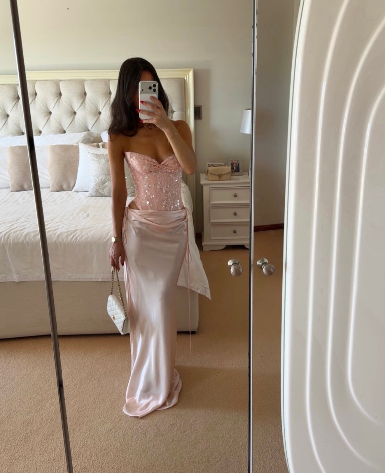 Natalie Rolt Verity Buster in Baby Pink + Evelyn Skirt