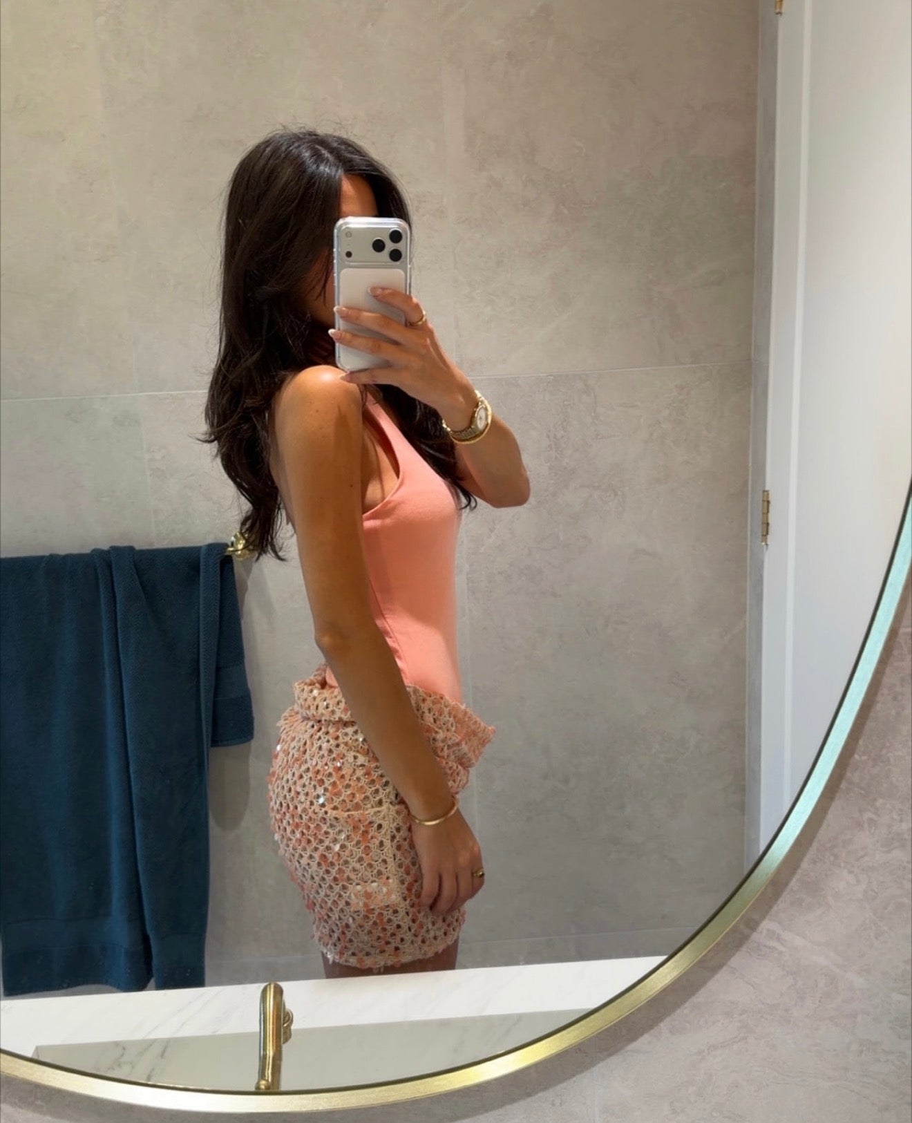 Benni Ariel Mini Dress in coral