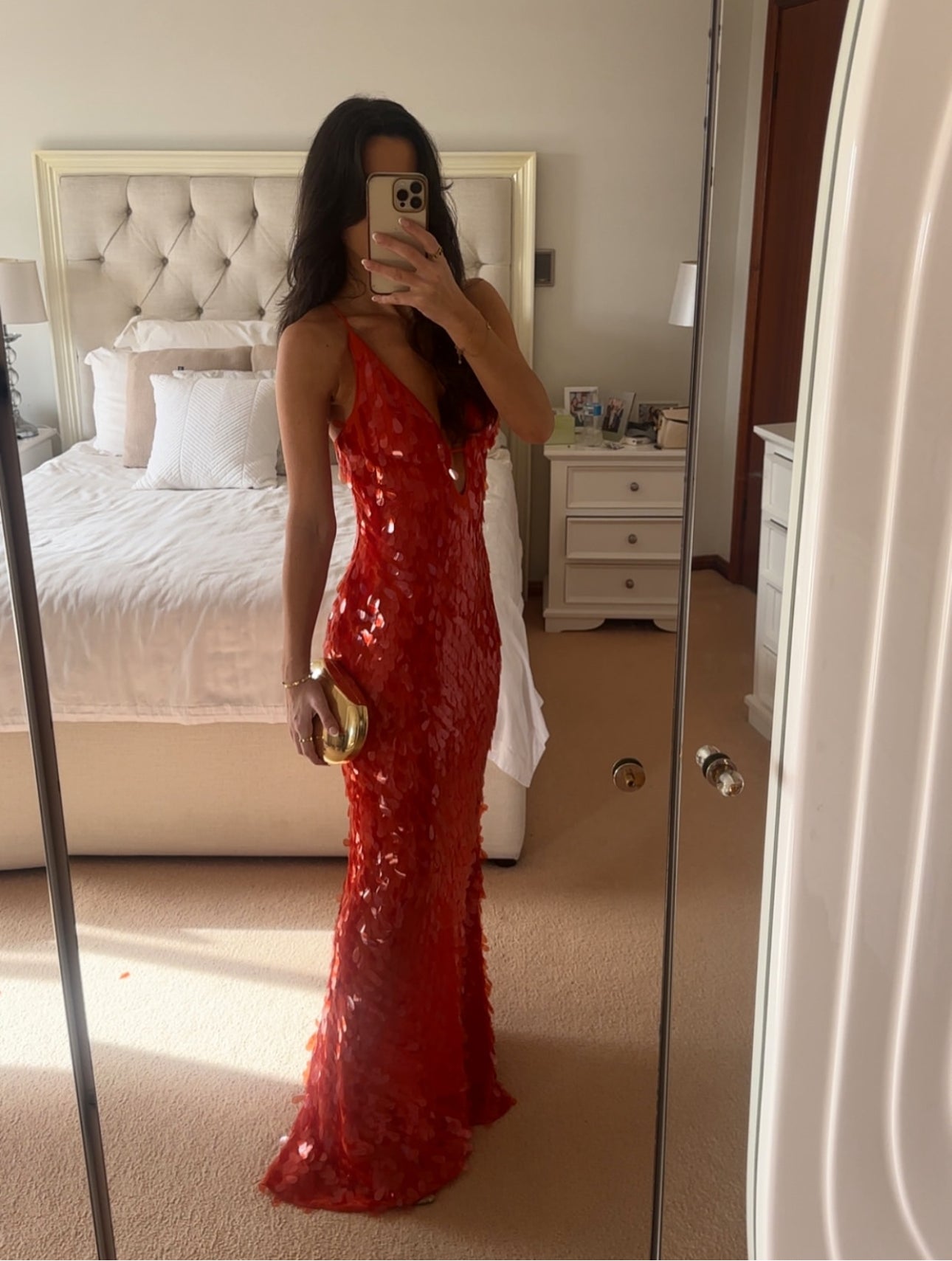 misha red sequin dress MISHA Sapphire Red Sequin Gown