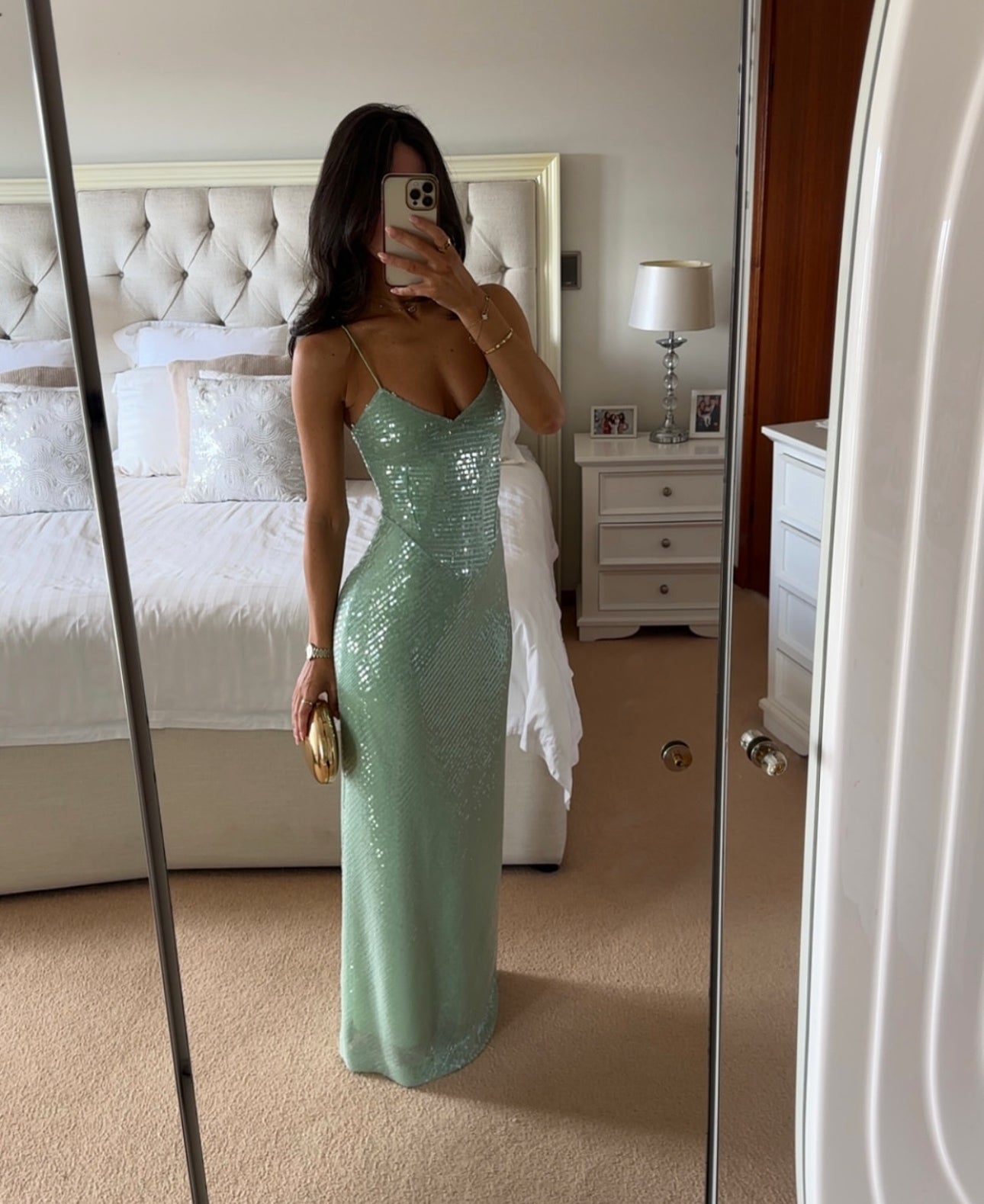 New Romantics Andy Diamond Bodice Maxi Dress In Apple