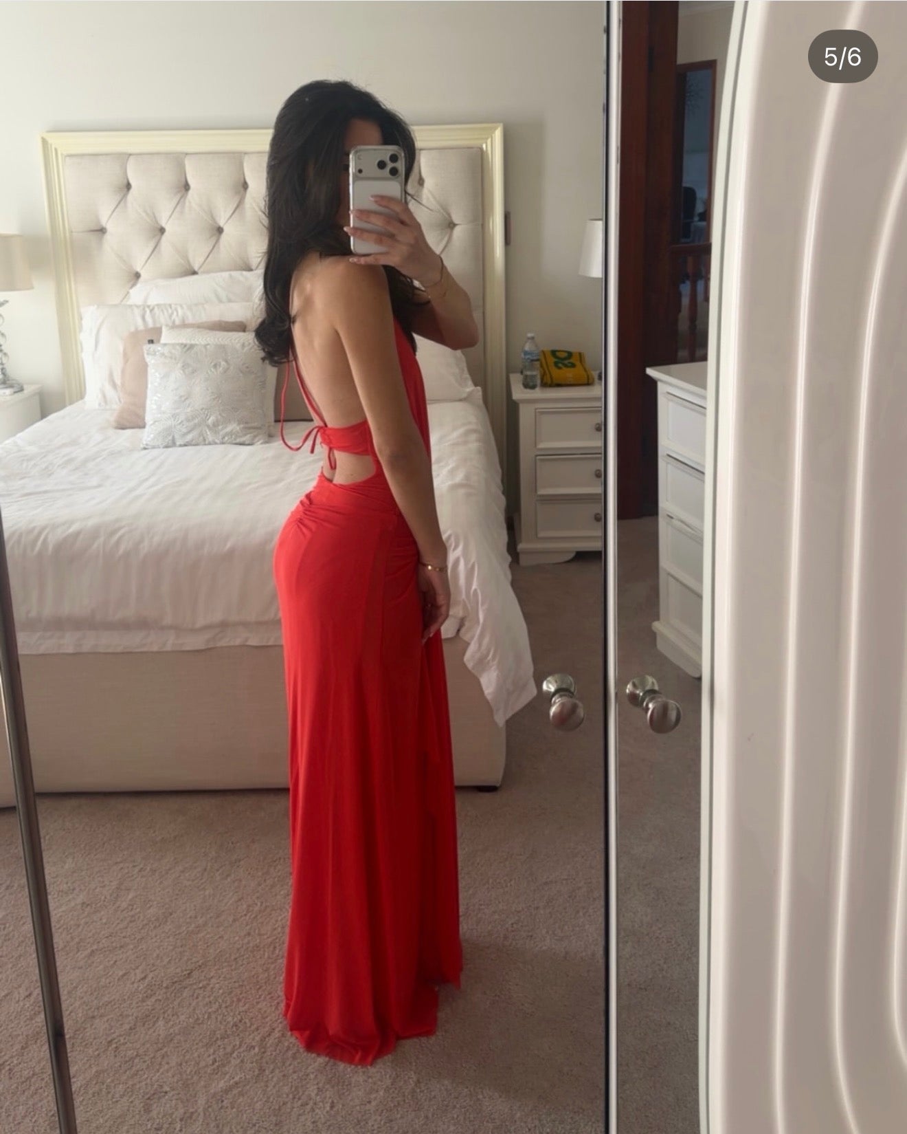 Bec & Bridge Xanthi V Neck Maxi Dress Flame