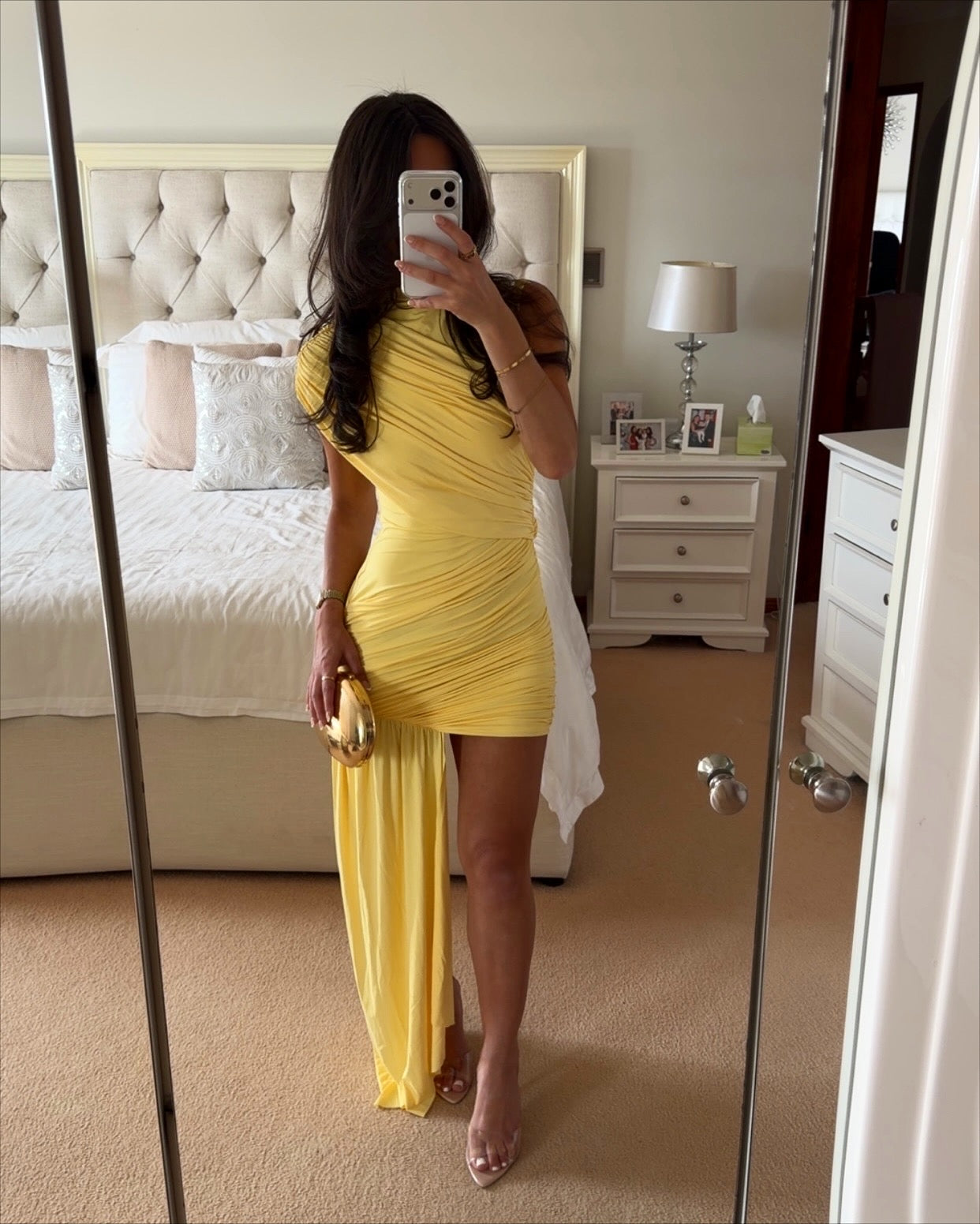 De La Vali - RAVENNA MINI DRESS IN BABY YELLOW JERSEY