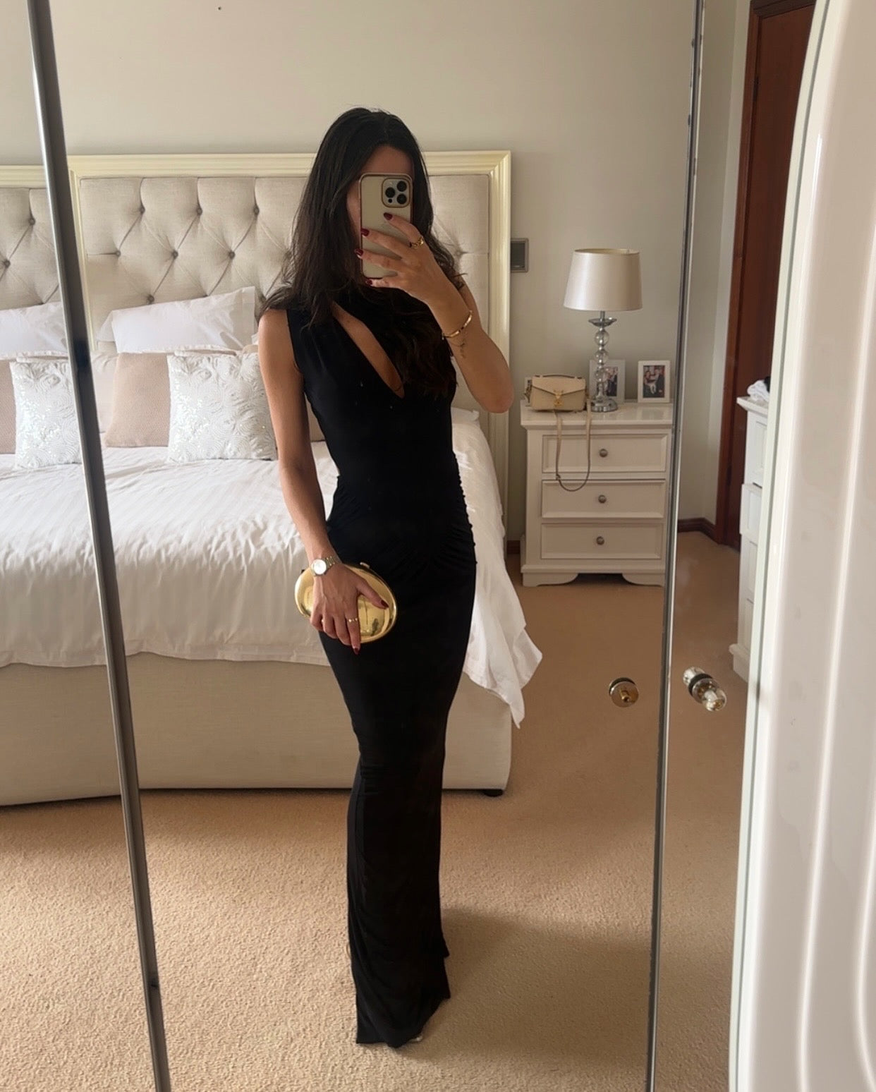 Effie Kats ATLAS GOWN - BLACK