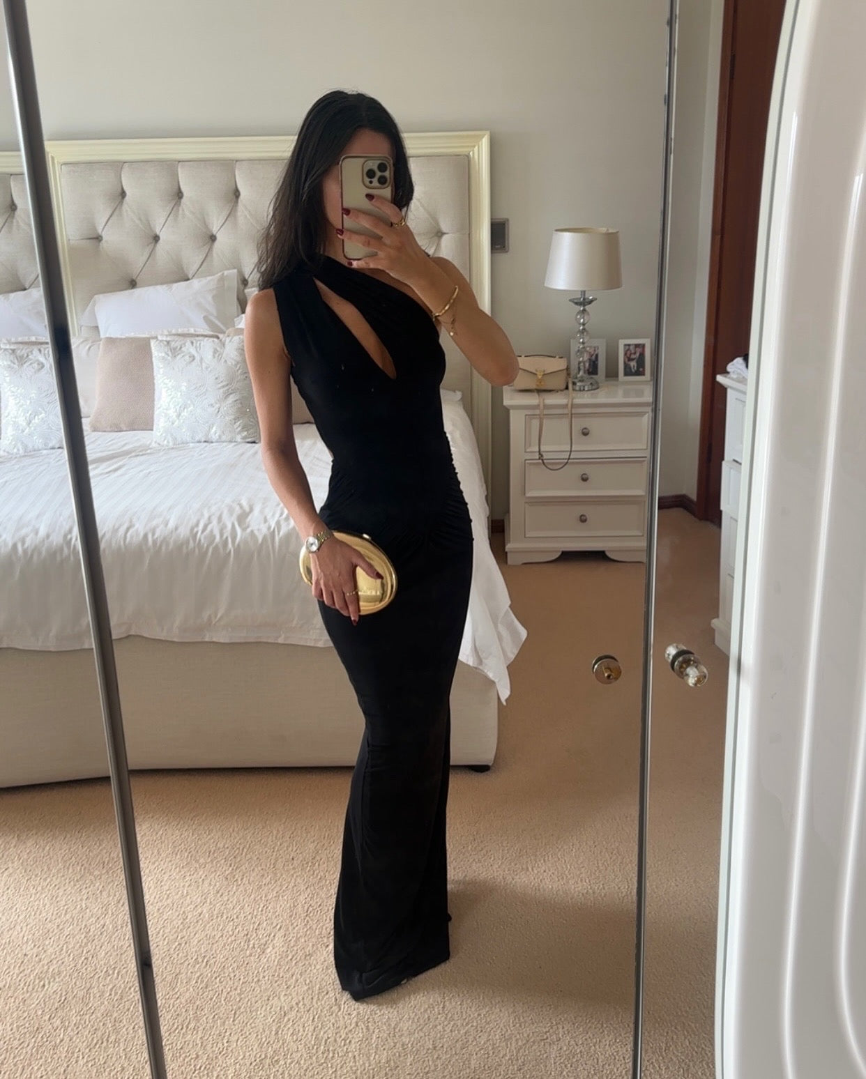 Effie Kats ATLAS GOWN - BLACK