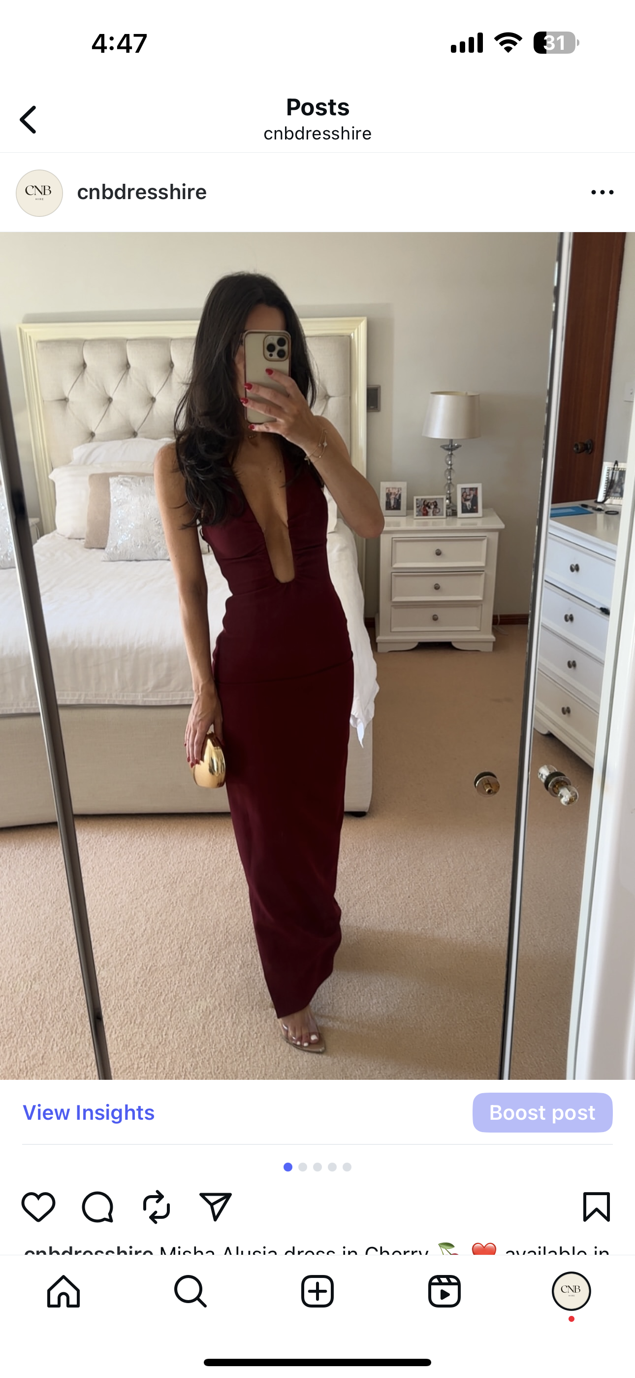Misha Alusia dress in cherry
